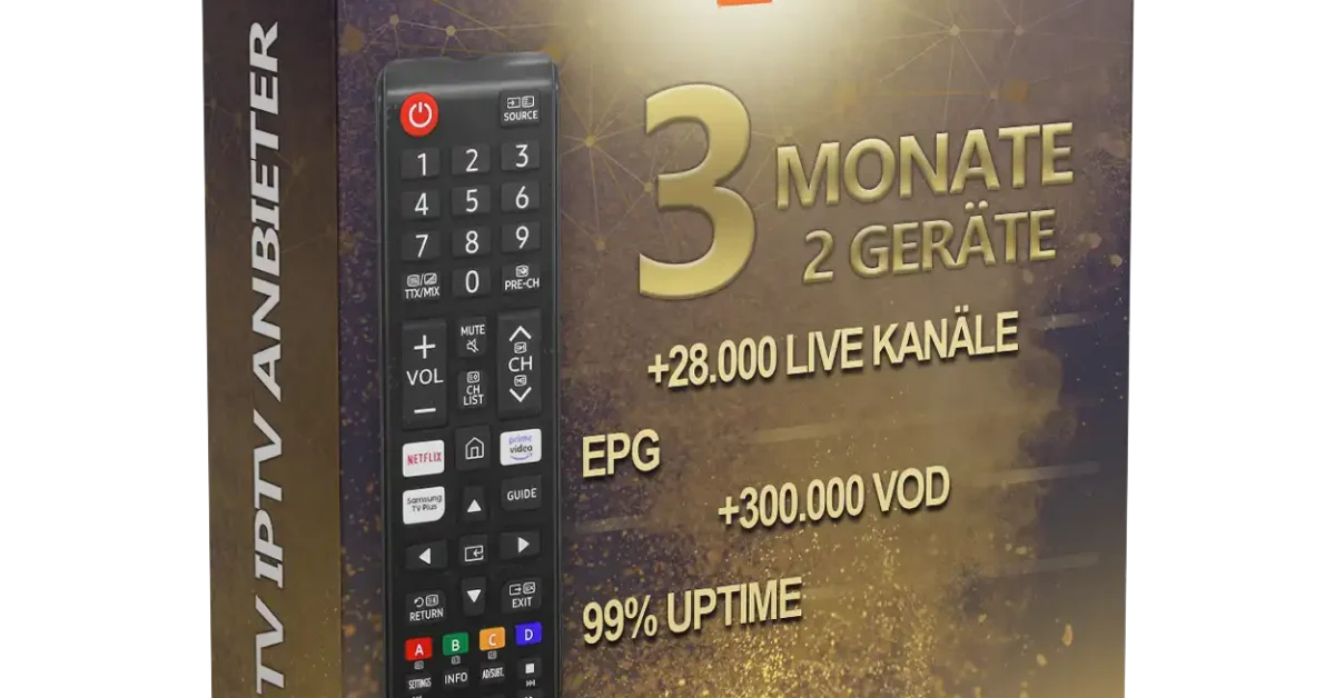 DraaTV 3 Monate IPTV Paket – 2 Geräte mit 28.000 Live-Kanälen, EPG, 300.000 VOD und 99% Uptime